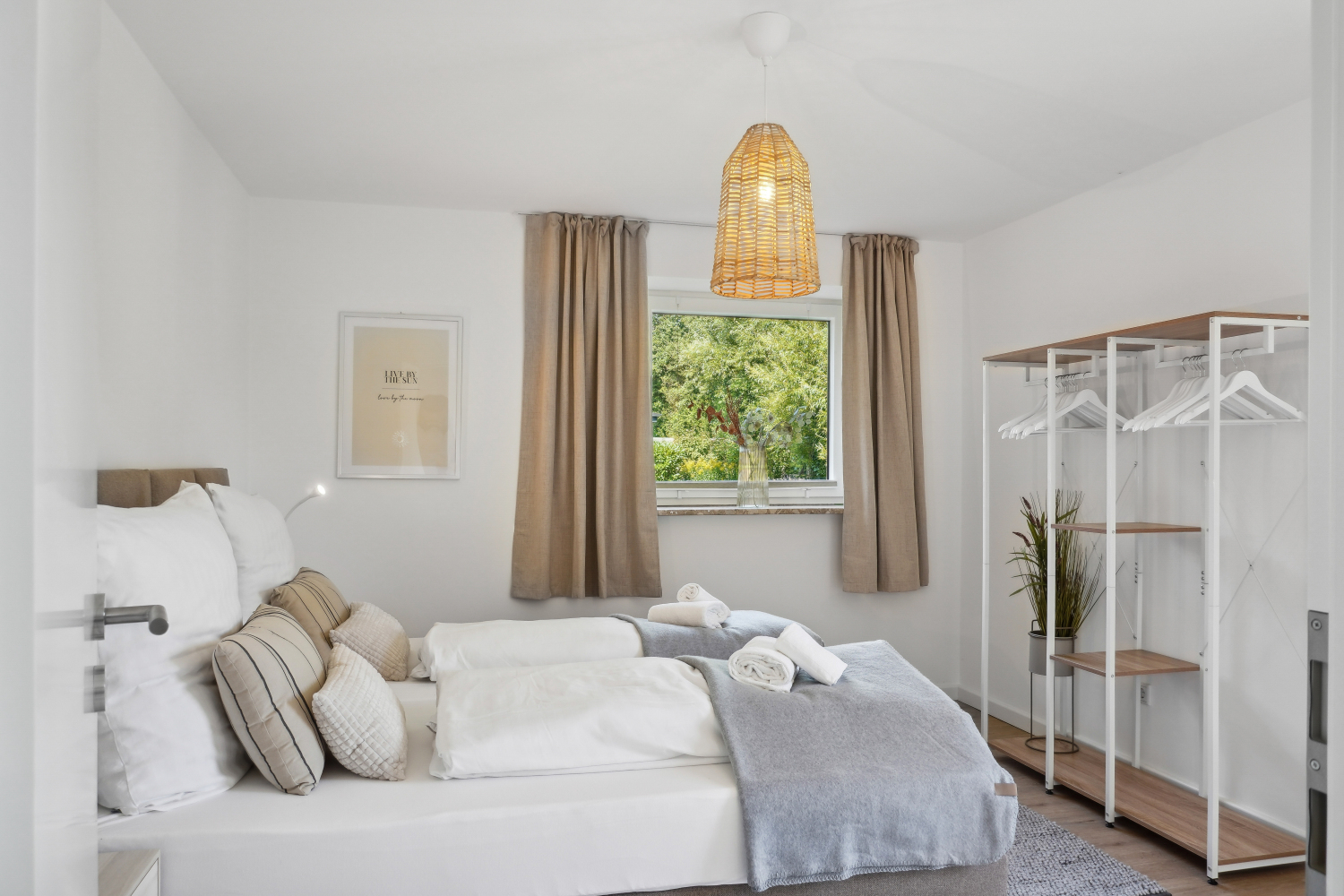 Für Gäste vorbereitetes Schlafzimmer